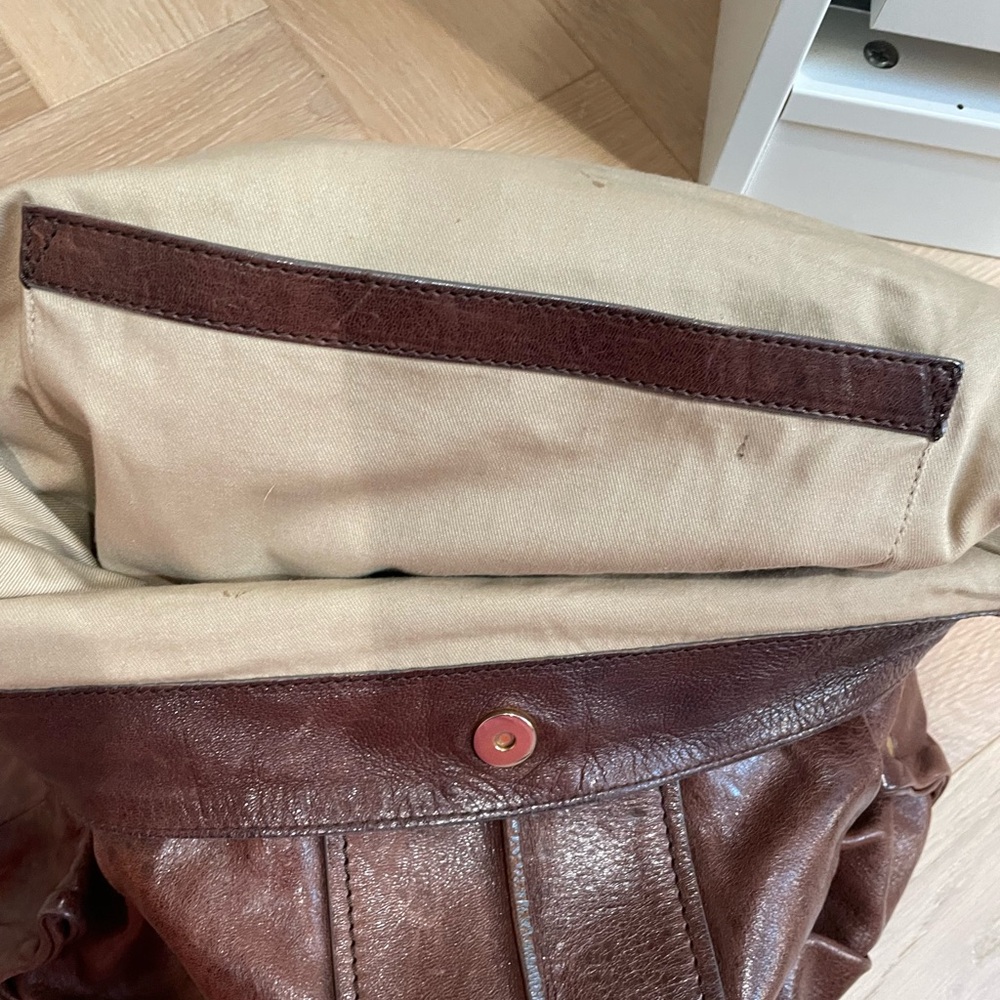 CHLOE Heloise Hobo Cognac Brown Leather Tote Bag - Chloe Shoulder Bag Lambskin - Picture 13 of 16